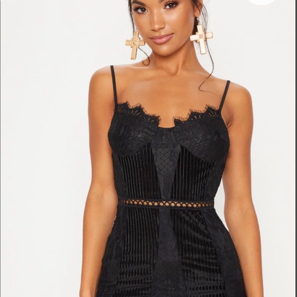 red strappy lace velvet insert bodycon dress